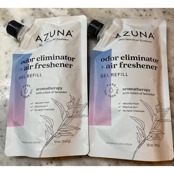 2- Azuna Odor Eliminator And Air Freshener Gel Refill Lavender Aromatherapy 24oz - Picture 1 of 2